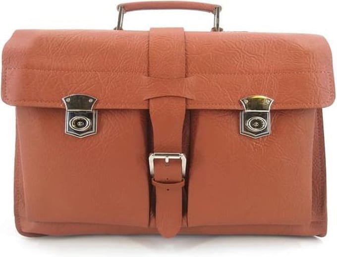 Alassio schooltas - leer - bruin - JU-6208001