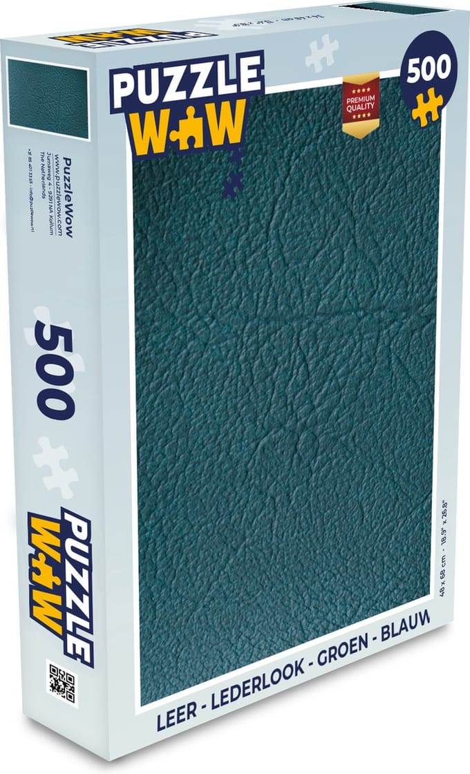 Puzzel Leer - Lederlook - Groen - Blauw - Legpuzzel - Puzzel 500 stukjes