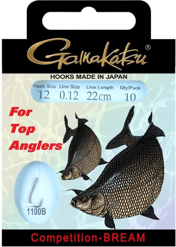 GAMAKATSU HOOK BKS-1100B BREAM 22CM COMP Lijn: 0.12 Haak:10