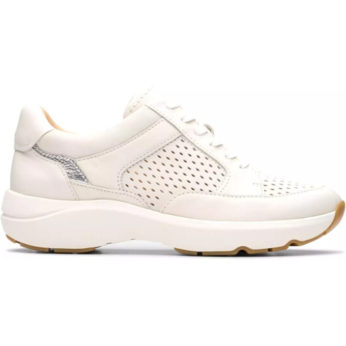 Clarks Tivoli Walk - dames sneaker - Wit - maat 41 (EU) 7 (UK)