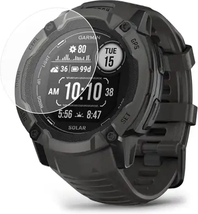 Strap-it Glazen screen protector - geschikt voor Garmin Instinct 2x (50mm) - glasplaatje van glas voor de grotere Garmin Instinct 2X