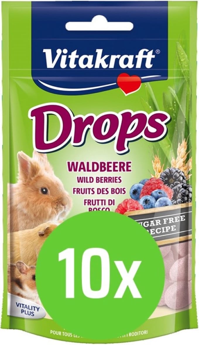 Vitakraft Bosvruchtendrops 75 gram - 10 verpakkingen