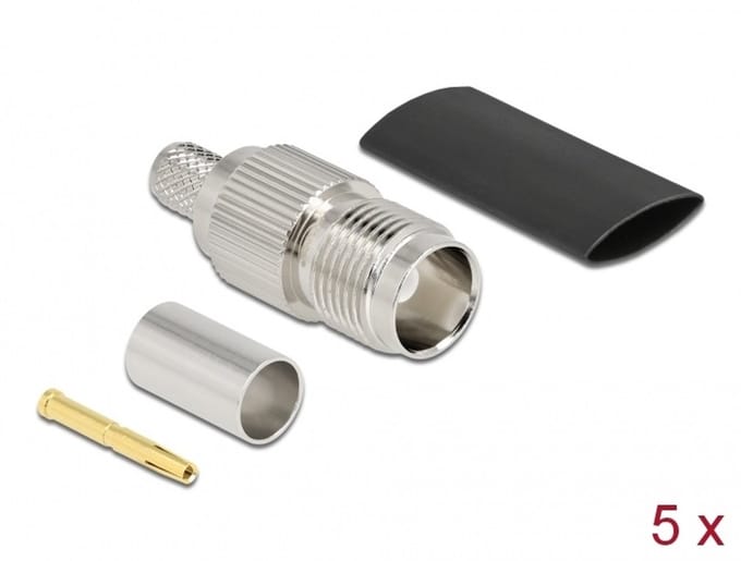 Delock TNC jack for crimping RG-59 with matching shrink tube