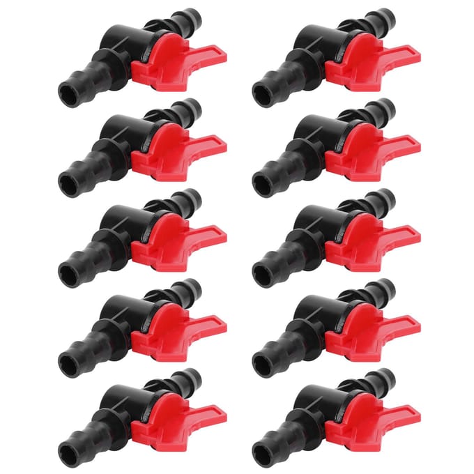 10PCS Raccords d'irrigation pour tuyau 1/2 Vanne en ligne barbelée Connecteur d'irrigation de jardin black