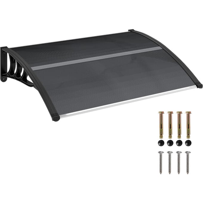 4goodz Deurluifel Afdak 75x100 cm - Overkapping polycarbonaat - Zwart