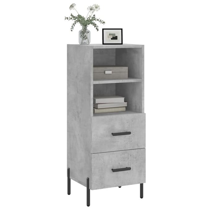vidaXL - Dressoir - 34,5x34x90 - cm - bewerkt - hout - betongrijs
