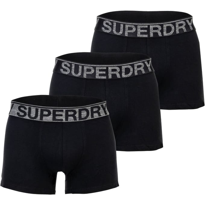 Superdry BOXER TRIPLE PACK Heren Onderbroek - Raven Black Marl