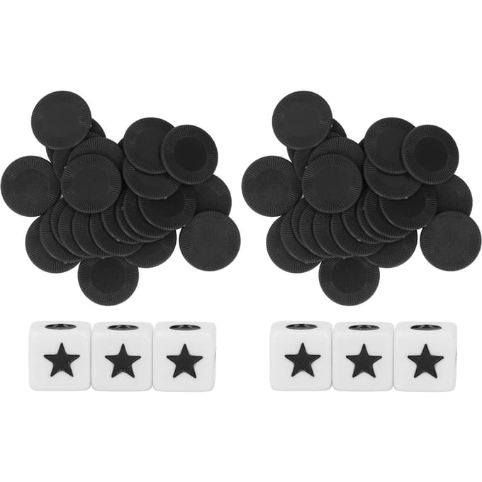2 Set Gauche Droite Centre Dés Polyvalent Amusant Innovant Interaction Dés Jetons Jeu Set pour Famille black