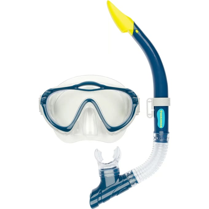 Waimea Duikbril met Snorkel - Kinderen - Blauw - Lens Gehard Glas