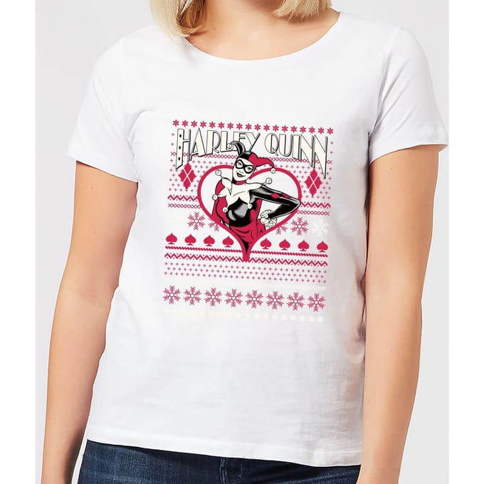 DC Harley Quinn Women's Christmas T-Shirt - White - M