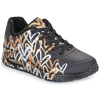 Skechers Uno-Metallic Love, zwarte damessneakers 36 zwart