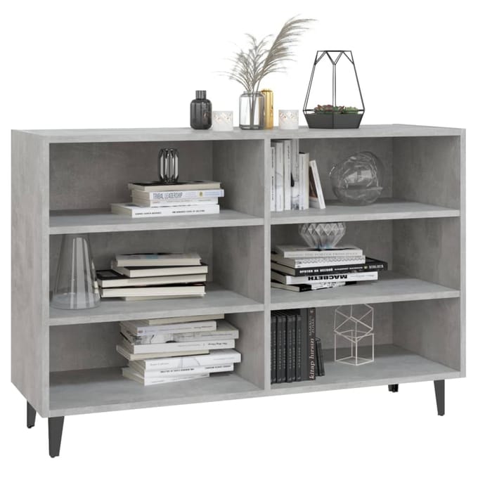 vidaXL - Dressoir - 103,5x35x70 - cm - bewerkt - hout - betongrijs