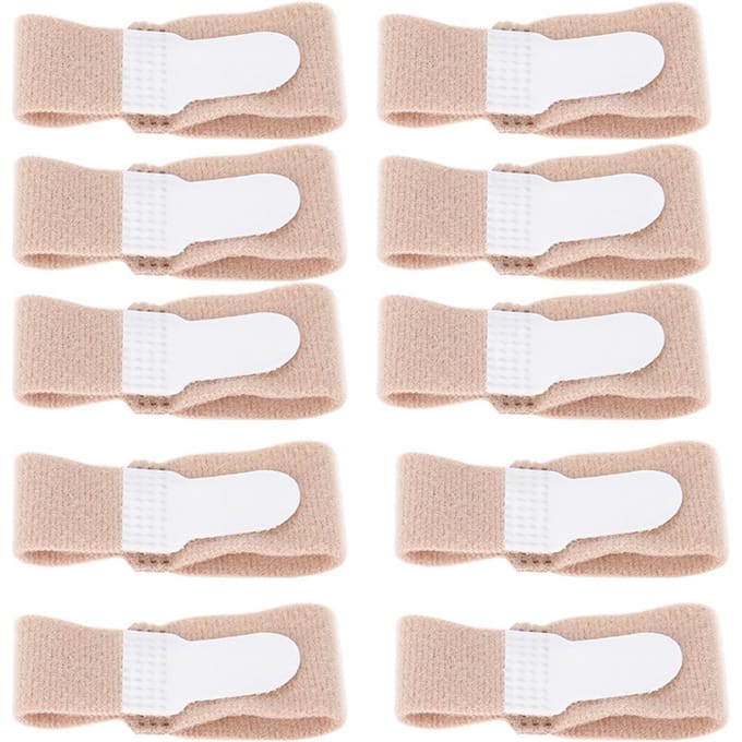 Lot de 10 correcteurs d'hallux valgus, séparateurs de pouce et d'orteils, ajusteurs d'oignon, orthèses orthopédiques beige