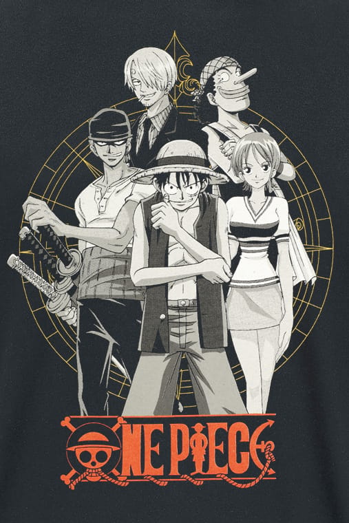One Piece - Anime T-shirt - One Piece - Group - S tot XXL - zwart