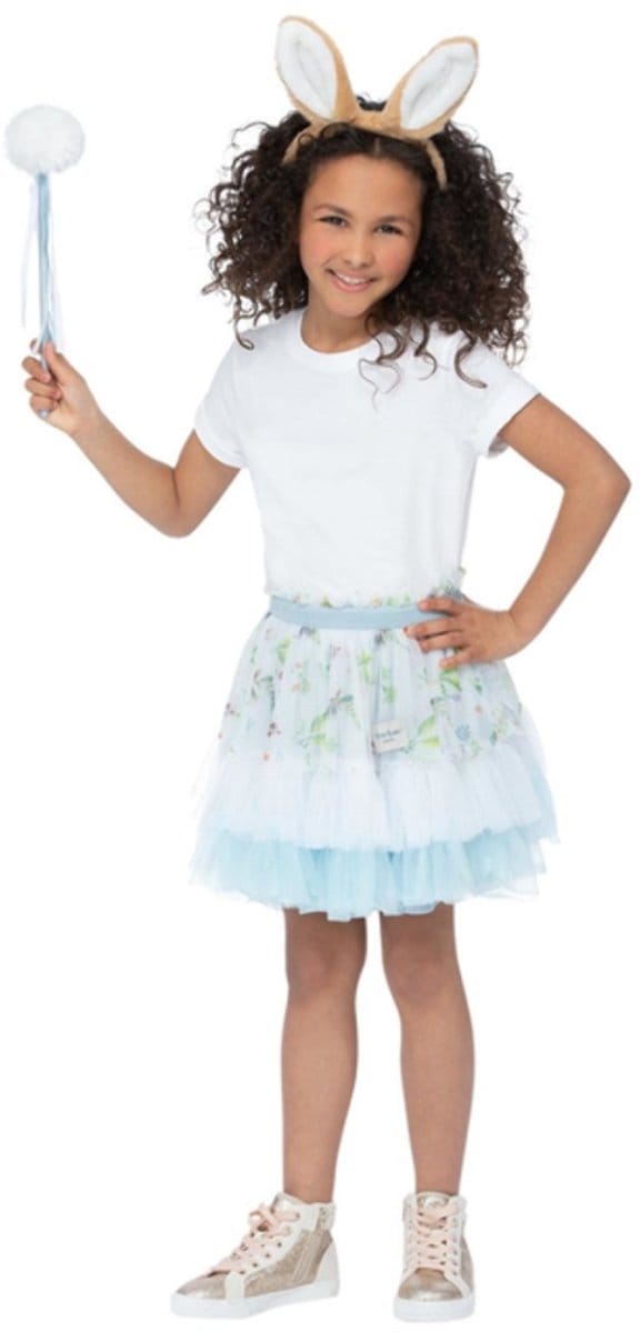 Smiffys - Peter Rabbit Classic Deluxe Tutu Kit Kostuum Accessoire Set Kids - Blauw/Wit
