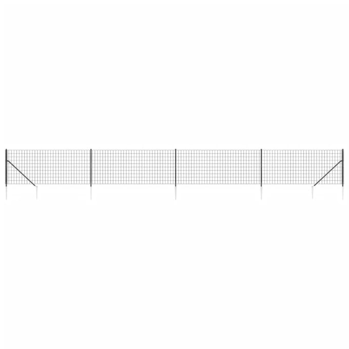 vidaXL - Draadgaashek - met - grondankers - 1x10 - m - antracietkleurig