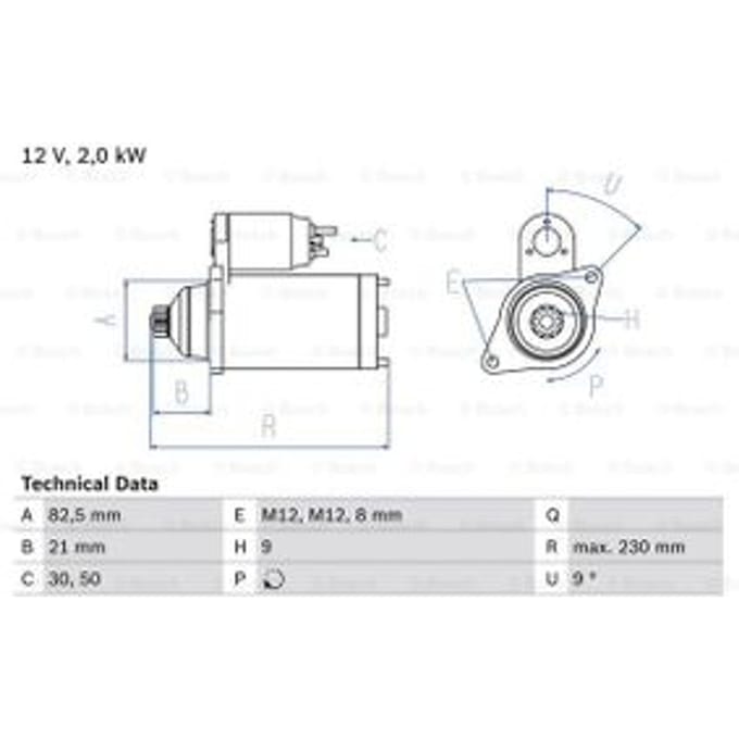 Startmotor 0 986 018 380 Bosch