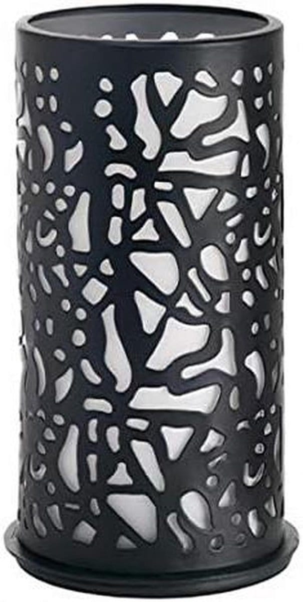 Moderne Metalen Kaarshouder Twist Zwart - 140x75 mm