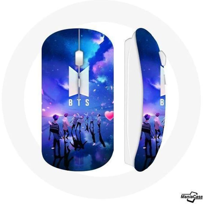 Souris Sans Fil - Bangtan Sonyeondan - BTS Fanart - Bleu - USB Wifi - Compatible Mac et PC