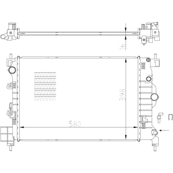 Radiator, motorkoeling NRF 550003