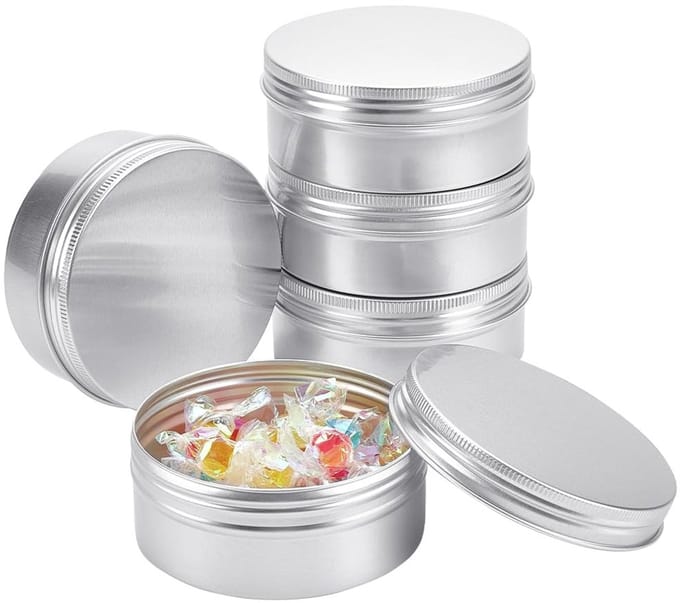Dailygoods- Aluminium Blikken 5 Stuks 250 ml - Schroefdeksel
