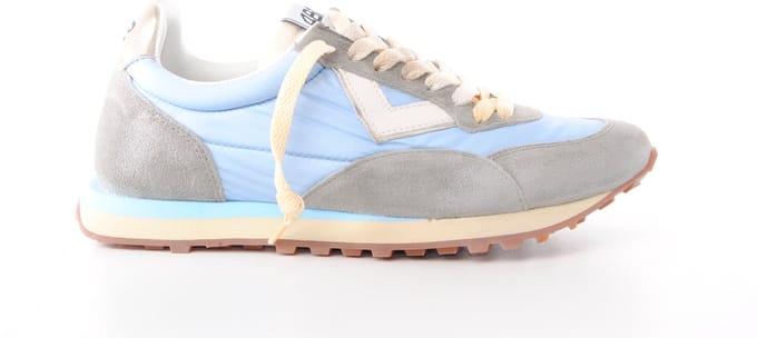 4B12 dames sneaker Vintagerun D suède en textiel lichtblauw grijs