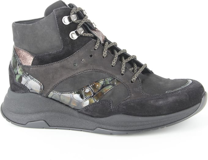 Durea Dames Enkelboot - 9755- 85-0005 Zwart/Combi - Wijdte H - Maat 6