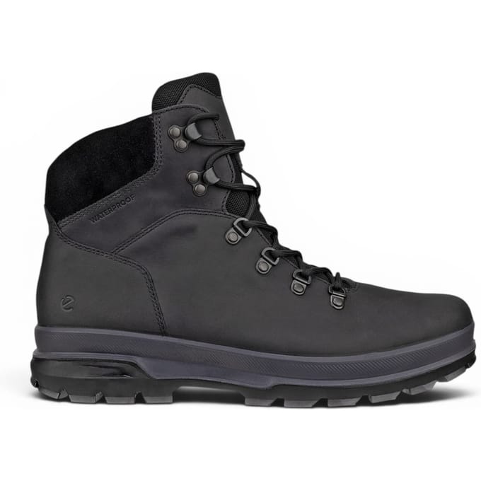Ecco Zwarte Leren Waterdichte Veterschoenen Voor Heren - Rugged Track 25