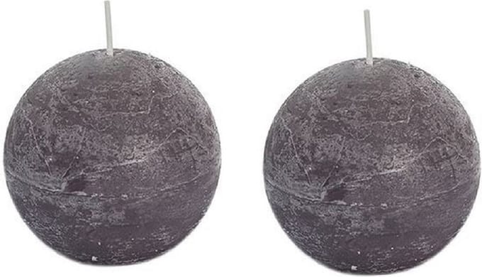 SPAAS Bolkaars - 2x - taupe - 8 cm - rustiek - 24 branduren - kaarsen