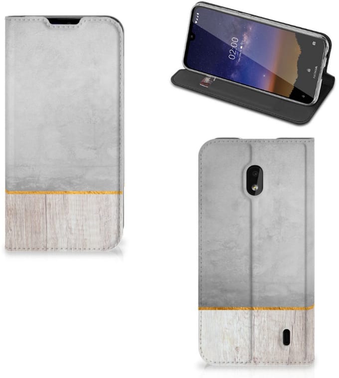 Nokia 2.2 Book Wallet Case Wood Concrete