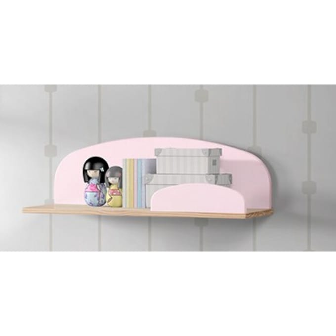 LUCEVI - Kiddy Wandplank 65cm - Hout - Roze - 65x25x21.5 cm