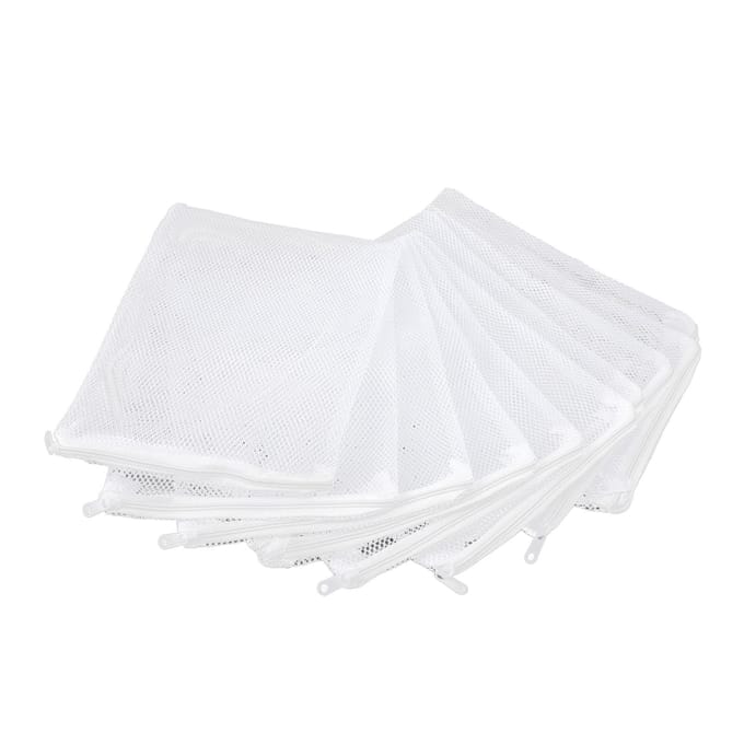 10 STKS Aquarium Filter Media Zakken Grote Mesh Nylon Net Filterzakken met Rits voor Actieve Kool white