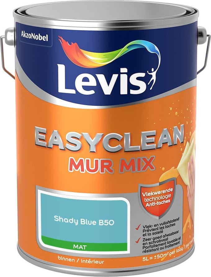 Levis - Easyclean Mur Mat Mix - Shady Blue B50 - Mengverf - 5 L