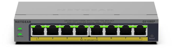 NETGEAR GS108EP - Netwerk Switch - Smart Managed - 1 Gpbs - 8 poorten