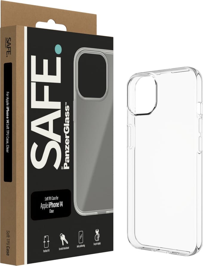 PanzerGlass SAFE. by ® TPU Case Transparent iPhone 14 | 13 | Bulk mobiele telefoon behuizingen Hoes Transparant