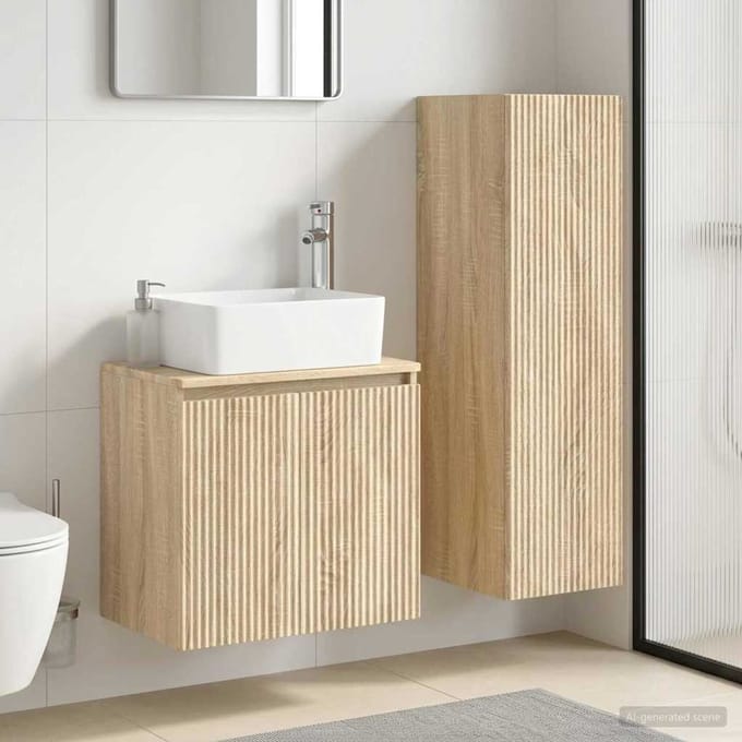 vidaXL - Badkamermeubel - Set - 2 - st - Sonoma - Eiken - 33 - x - 34,5 - x - 100 - cm