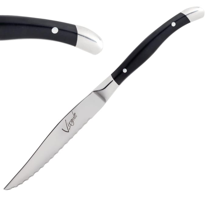 Amefa Virgule Steakmessen - 23cm - Gesneden blad - Geklonken handvat ( Set van 12 )