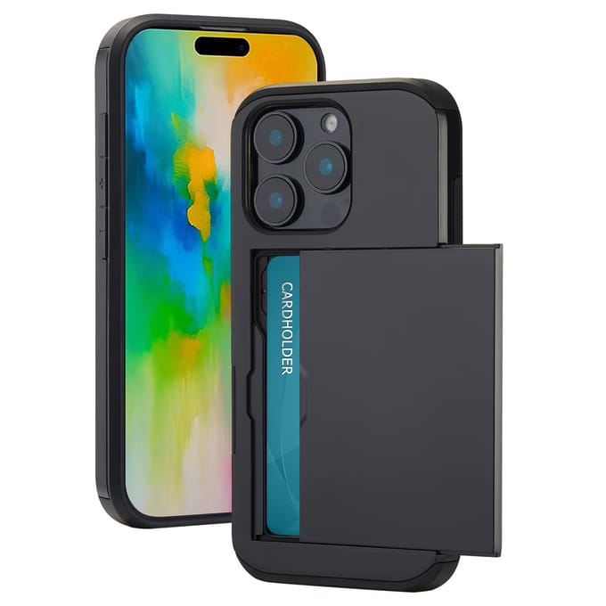 imoshion Hoesje met Pasjeshouder - Geschikt voor Apple iPhone 16 Pro - Zwart