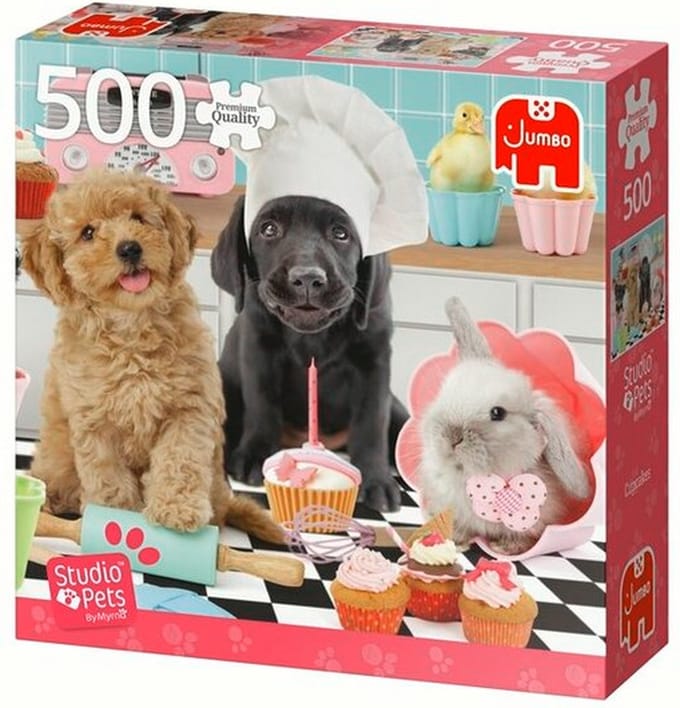 Jumbo Puzzel Studio Pets dieren Cupcakes 500 Stukjes