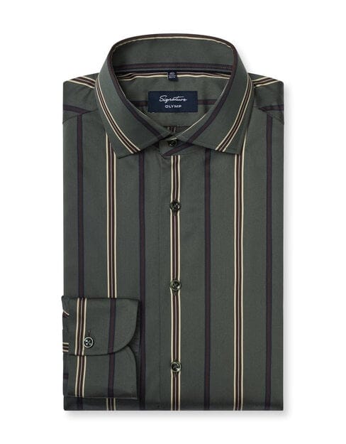 OLYMP Signature Overhemd, Tailored Fit, Signature Kent, Groen