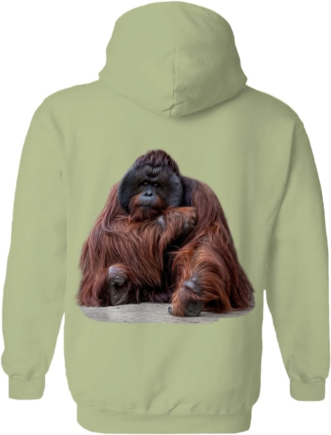 Orangoetan Wisdom Beyond Words - Orangutan The Coloured House Hoodie L