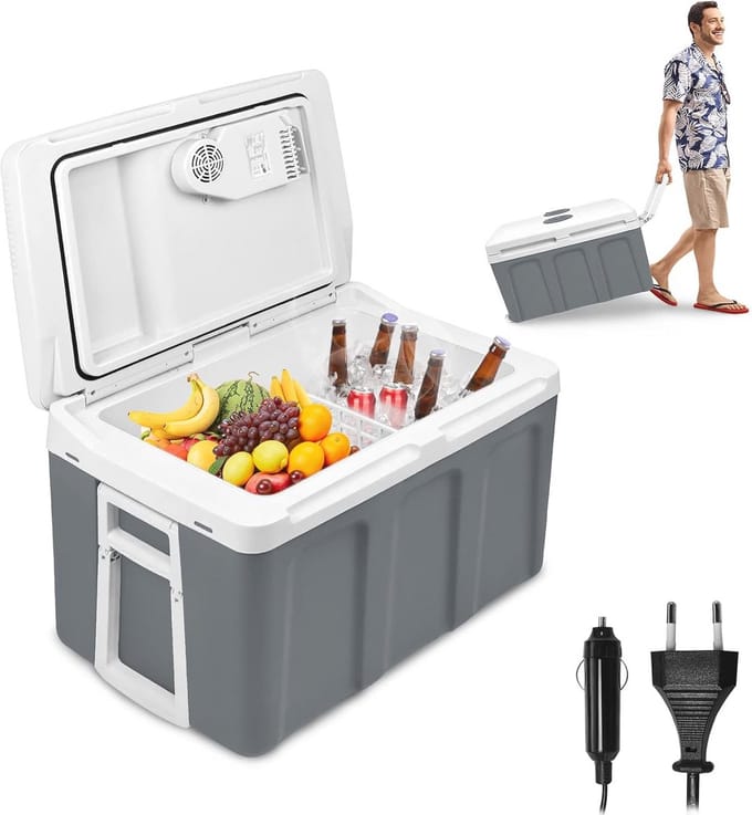 Draagbare koelbox 48 liter - 12V/230V - Warm en koud - Camping en auto