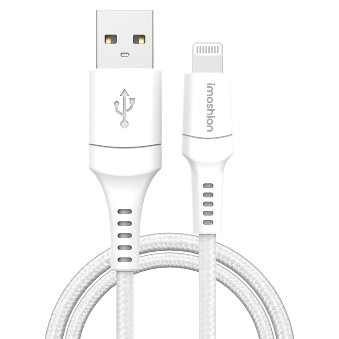 imoshion Kabel - Geschikt voor Lightning naar USB A - 0,25 meter - Oplader Kabel - Wit
