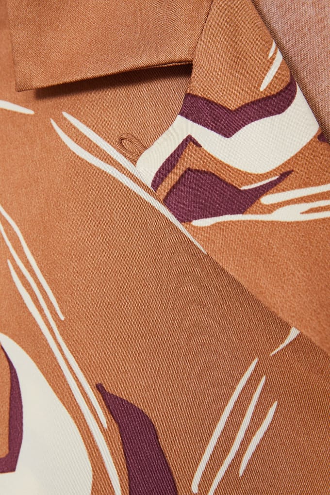 Reiss Floral Print Top Rust Taglia: 4 | Magliette intime Outlet | Donna | Marrone