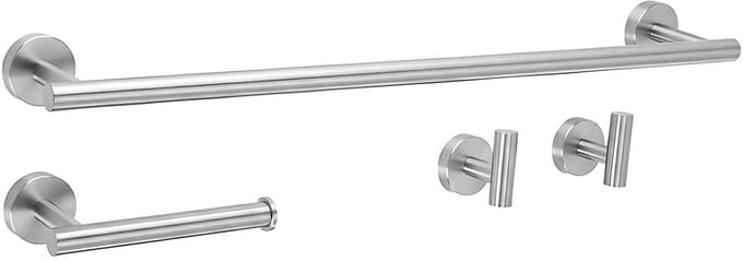Rea - Ari - Set Badkamerhangers - Geborsteld Nikkel - 60X6X5Cm