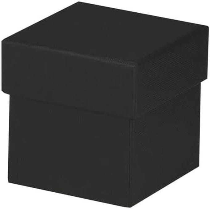 Kartonnen Doos - Opslag Box - Kleine Items - Geribbeld Papier - 65 x 65 mm - Zwart
