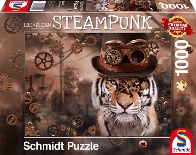 Steampunk Tijger, 1000 stukjes Puzzel