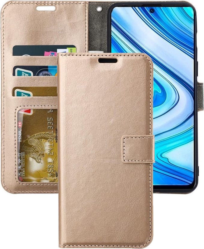 Portemonnee Book Case Hoesje Geschikt voor: Xiaomi Redmi Note 9 Pro | Note 9S - Goud