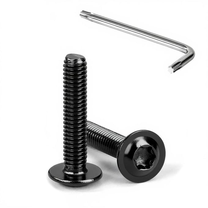 Zwarte Flensschroeven M4 met Torx aandrijving - RVS A2 Schroeven