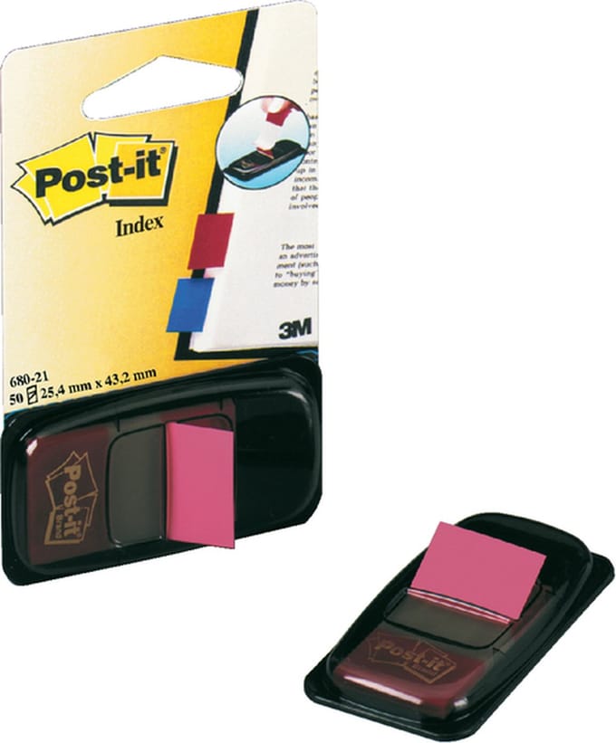 Indextabs post-it 680 25.4x43.2mm felroze | 12 stuks